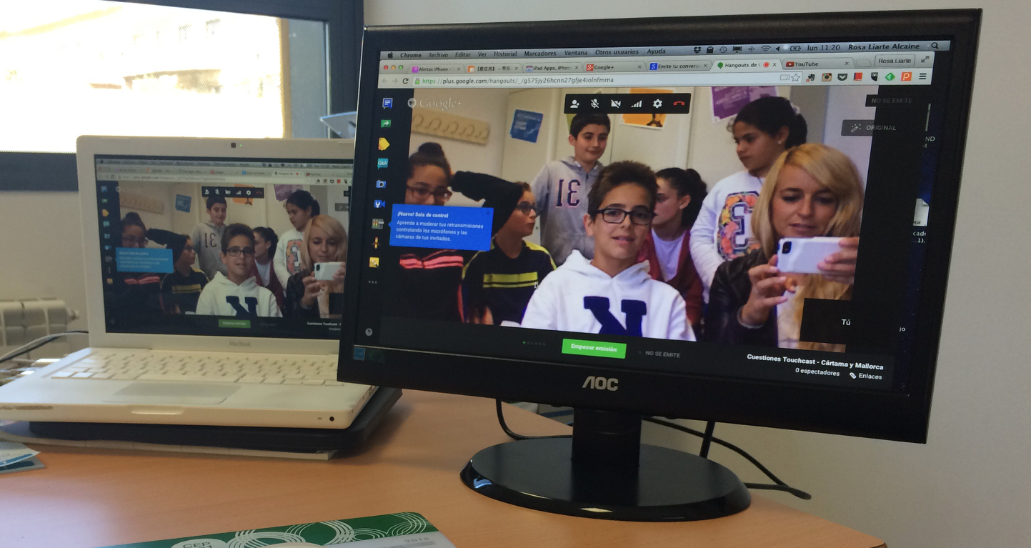 Videoconferencia con alumnado de Mallorca: resolviendo dudas de Touchcast